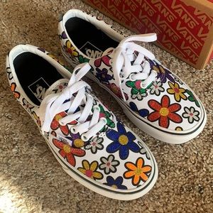 Glitter daisy platform vans